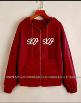 Red zipper front xoxo